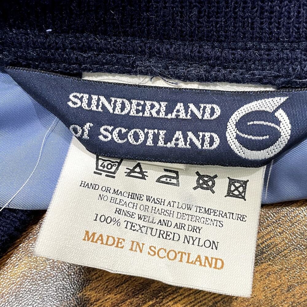Sunderland of Scotland Size L Classic Pullover Vintage Tartan Plaid blue Nylon - Picture 8 of 10